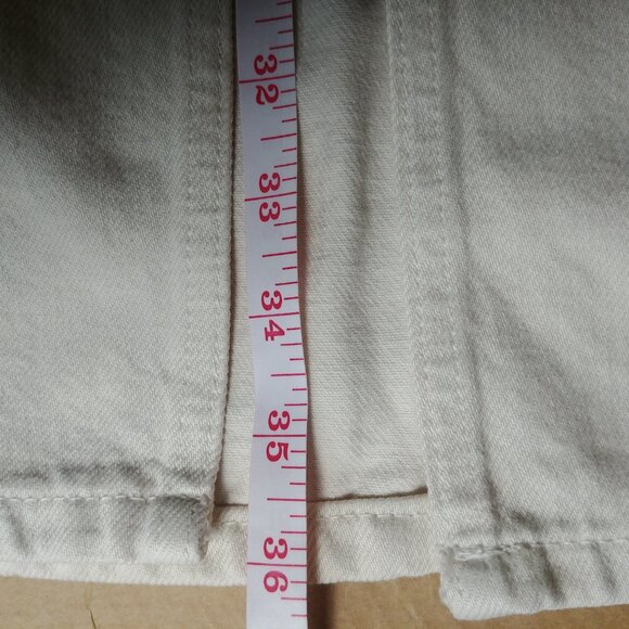 Zara Long Cream Off White Denim Skirt Front Slit Midi Maxi 100% Cotton S… - Picture 10 of 14